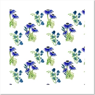 Anemone Flower Neck Gaiter Blue Coneflower Neck Gator Posters and Art